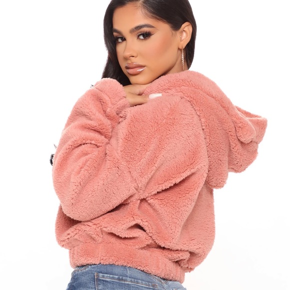 Fashion Nova Teddy pullover Bear ears hoodie - Picture 7 of 7